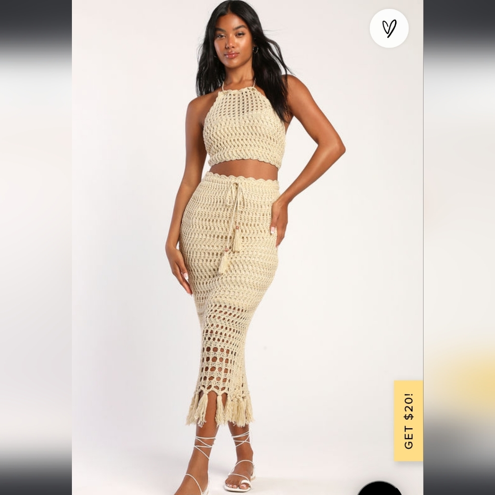Elegant Crochet Halter Dress